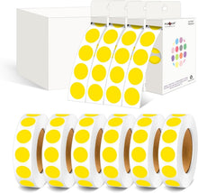 Load image into Gallery viewer, Self-Adhesive Round Dot Stickers - 1/2 Inch Yellow Labels for Any Occasion