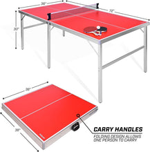 Load image into Gallery viewer, Aluminum Mid-Size Table Tennis Table with Instant Setup - Lightweight &amp; Durable