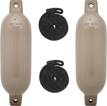 Load image into Gallery viewer, Premium Inflatable Boat Fenders Value Pack - 4.5" x 16" and Fender Lines