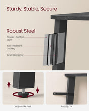 Load image into Gallery viewer, Industrial 4-Tier Corner Shelf Stand - Charcoal Gray &amp; Black - Easy Assembly
