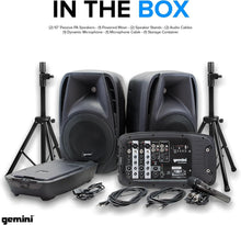 Load image into Gallery viewer, Compact Gemini Portable PA Speaker System with Bluetooth &amp; Stands Included