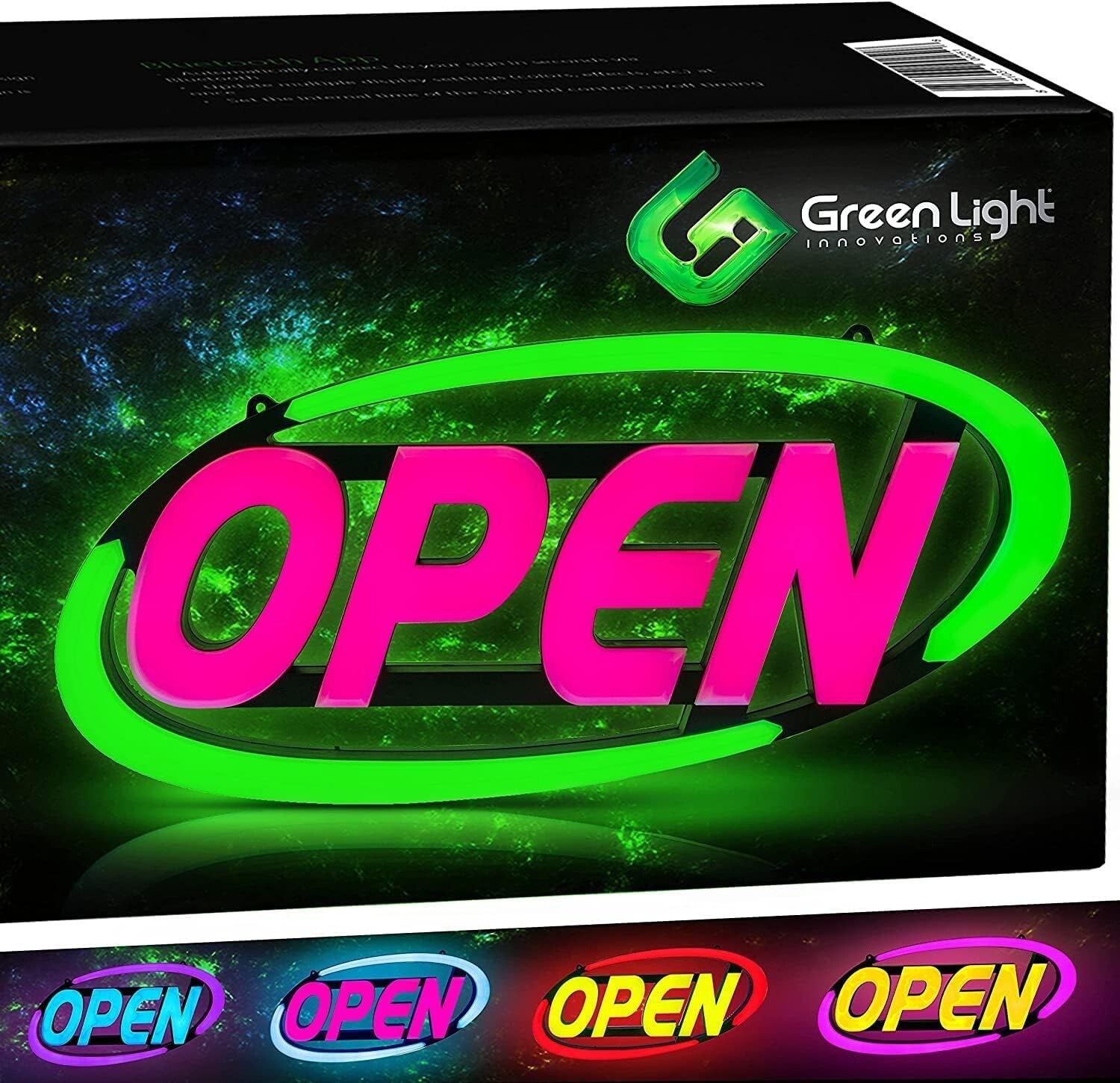 Customizable LED Open Sign - 64 Colors, App Control & Dynamic Display Functions
