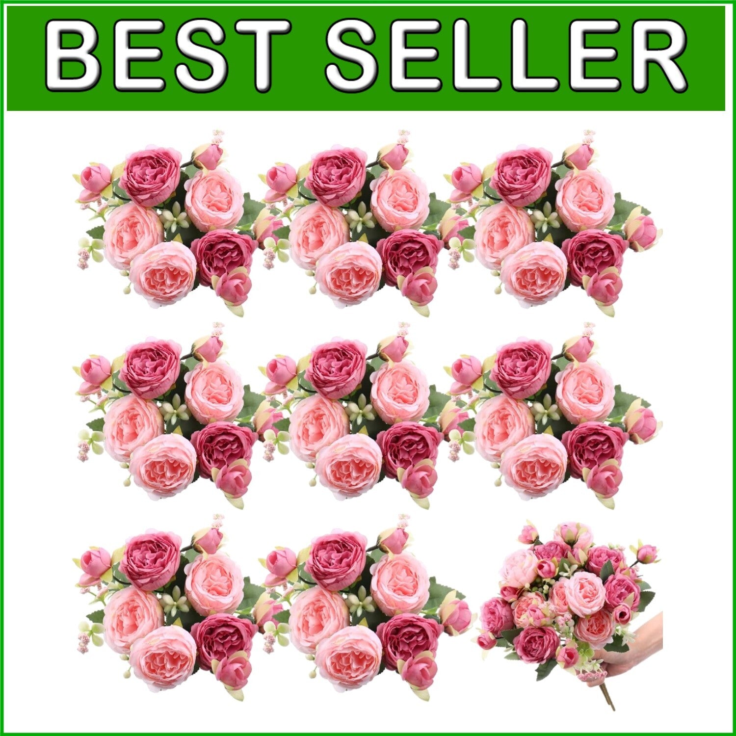 Delicate Pink & Dark Pink Artificial Peonies - Spring Wedding Centerpieces