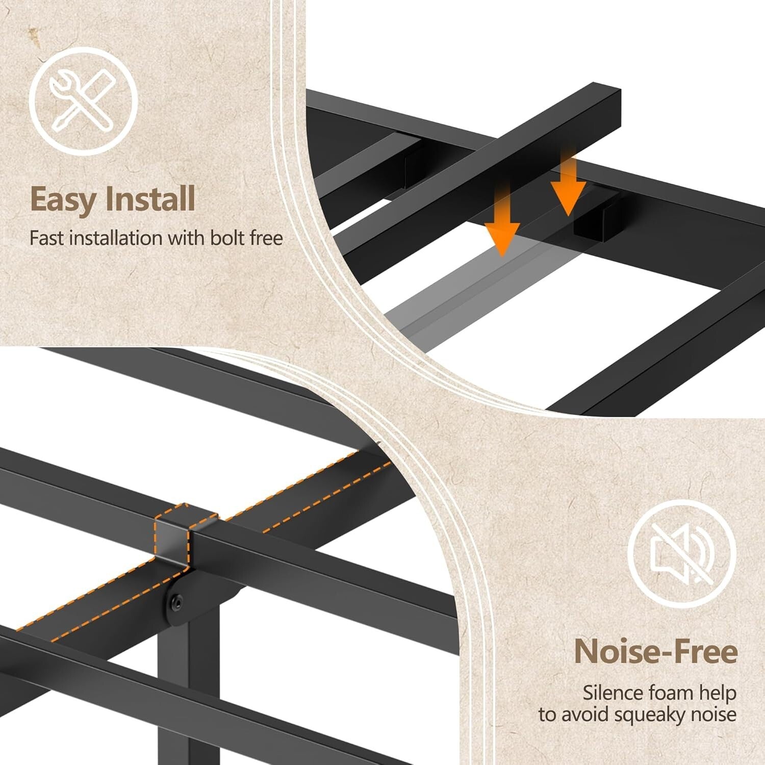 Durable Twin Bed Frame with USB Charging Station & Under-Bed Storage Solutions