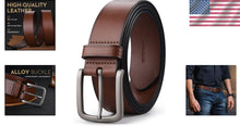 Load image into Gallery viewer, Handmade 1.5" Men's Top-Grain Leather Belt - Perfect Fit for Every Occasion