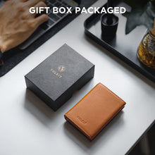 Load image into Gallery viewer, RFID-Blocking Leather Wallet with Pop-Up Card Holder &amp; ID Window for Men