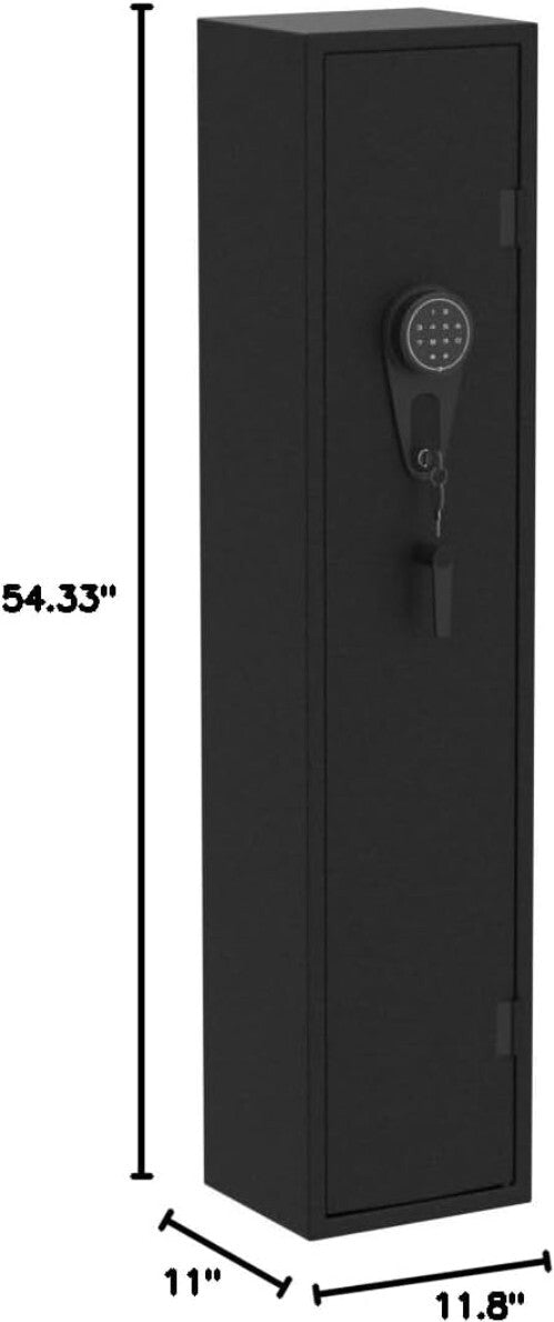 Secure 3-5 Rifle Safe with LED Lighting & Anti-Theft Features - Wall/Floor Mount