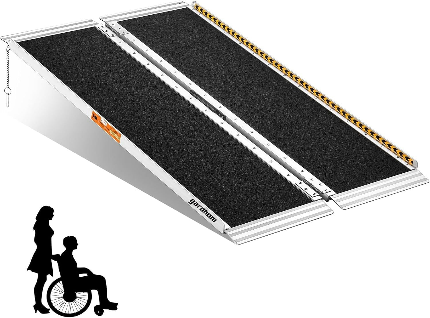 800Lbs Capacity Wheelchair Ramp - 4FT Aluminum, Foldable & Portable for Home Use