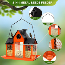 Load image into Gallery viewer, Elegant Hanging Solar Bird Feeder with Water Cup - Ideal for Cardinals &amp; Finches