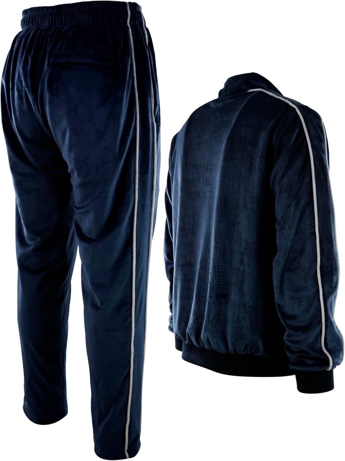 Heavyweight Men's Velour Set - Zippered Pockets & Stretch Fabric for Comfort