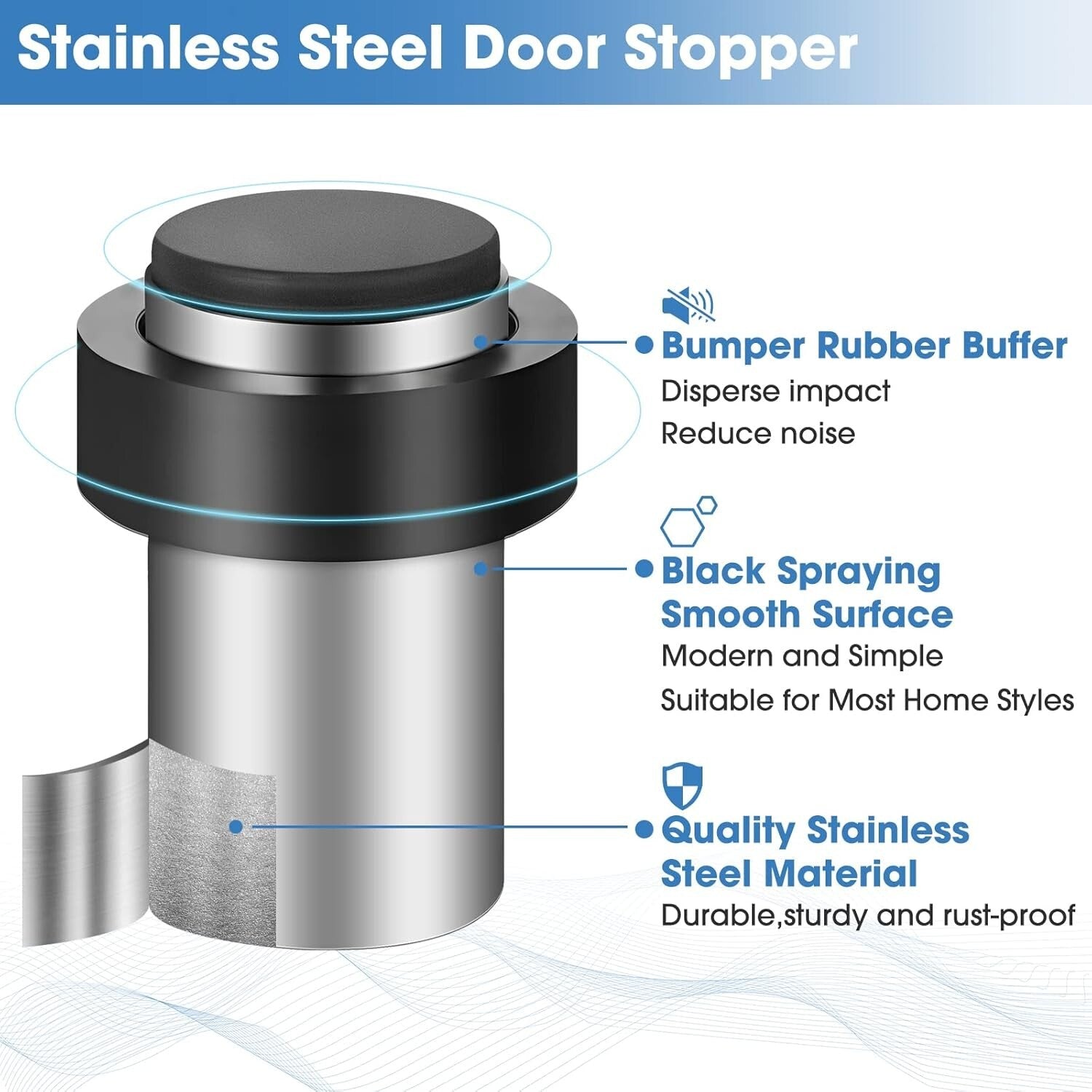 Compact and Elegant 20 Pc Stainless Steel Door Stopper Set with Unique Design