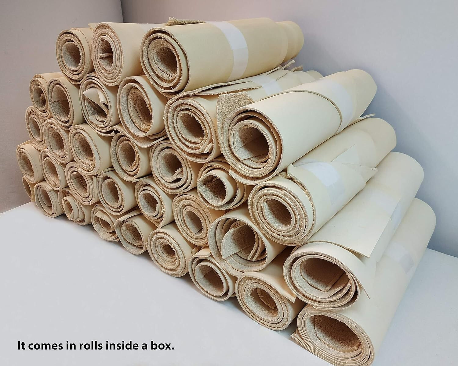 1 LB Veg Tan Leather - Large Pieces and Scraps for Elegant Handcrafted Projects