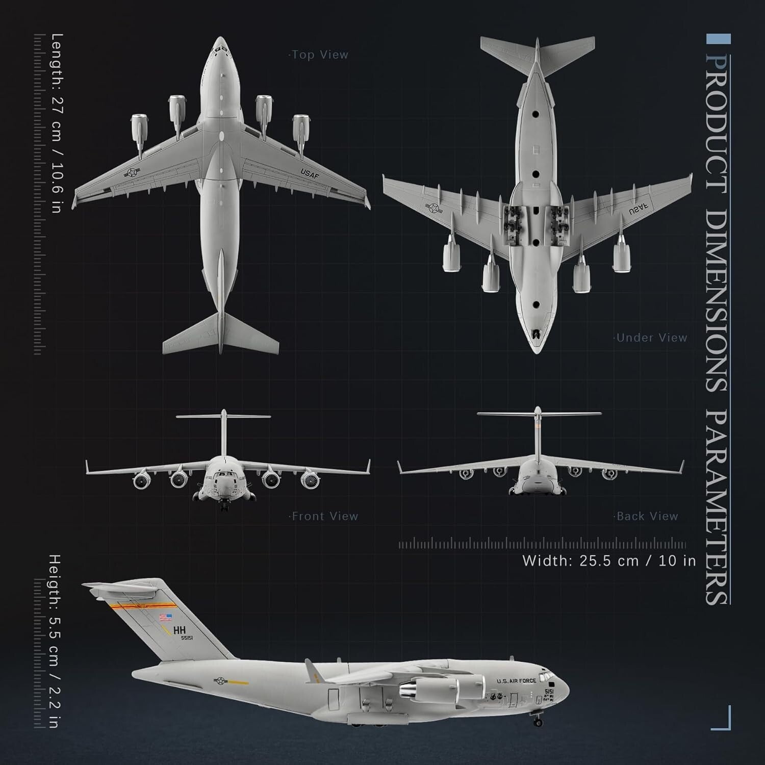 1/200 Scale C-17 Global Overlord Alloy Military Model – Perfect for Collectors