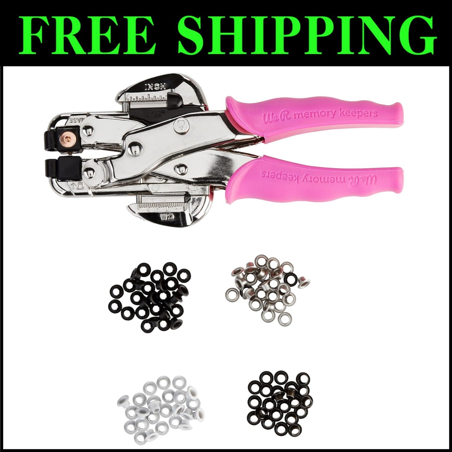 All-In-One Crop-A-Dile Eyelet Punch Tool with 100 Eyelets and Carrying Case