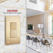 Load image into Gallery viewer, Versatile Gold Decorator Light Switch 15A 10 Pack - Ideal for Home &amp; Commercial