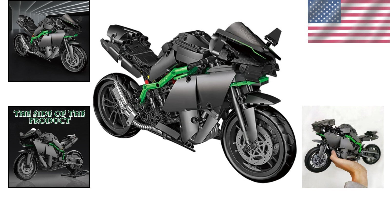 Engaging Kawasaki Motorcycle Building Kit - 888 Pieces for Family Fun & Learning