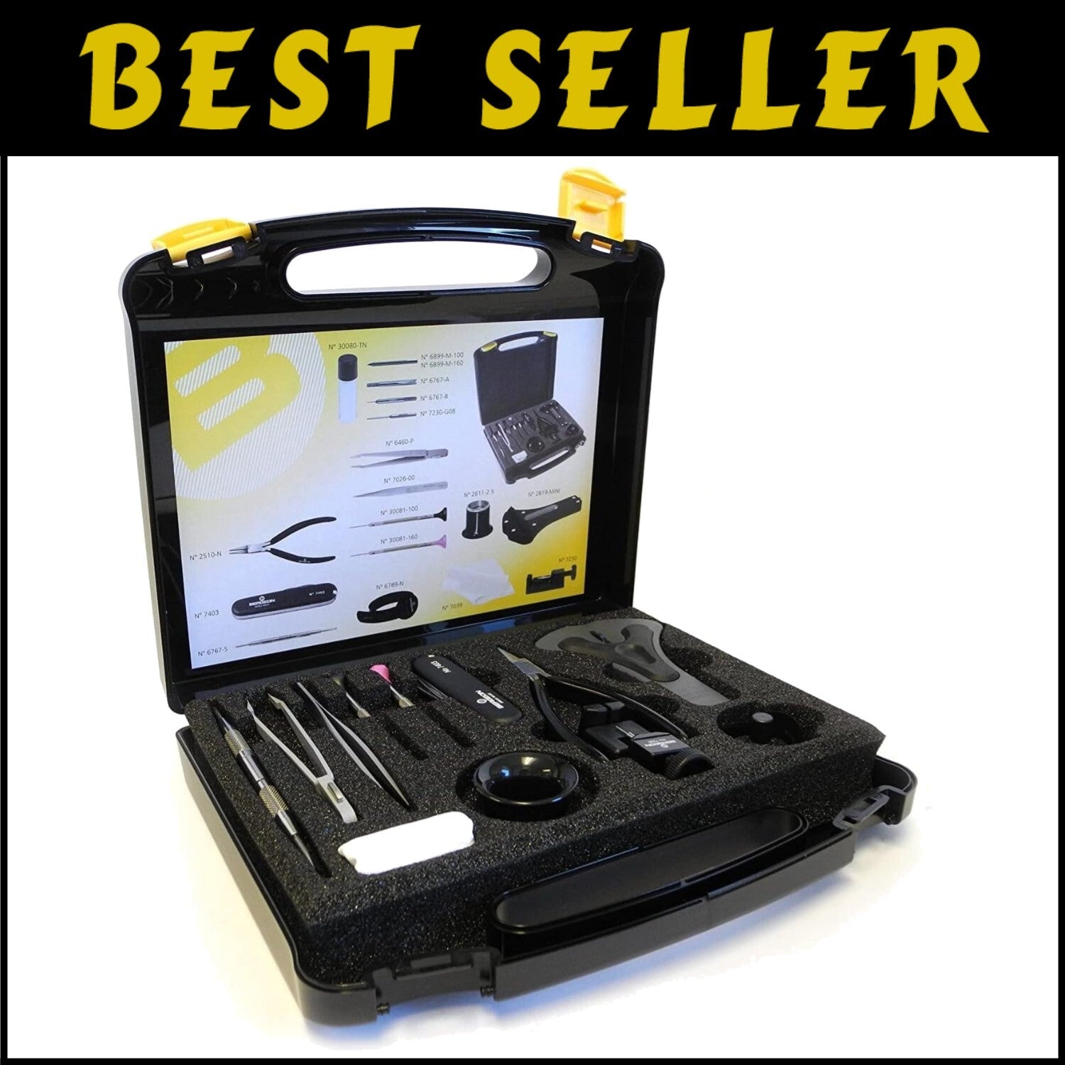 Professional 18-Piece Watch Repair Tool Kit with Hard Carry Case - Lightweight