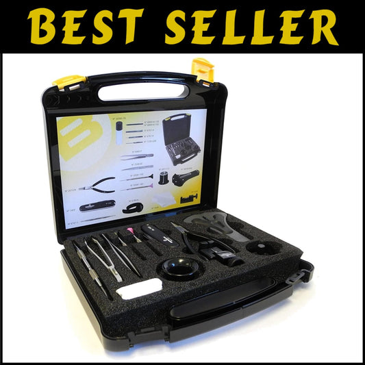 Professional 18-Piece Watch Repair Tool Kit with Hard Carry Case - Lightweight