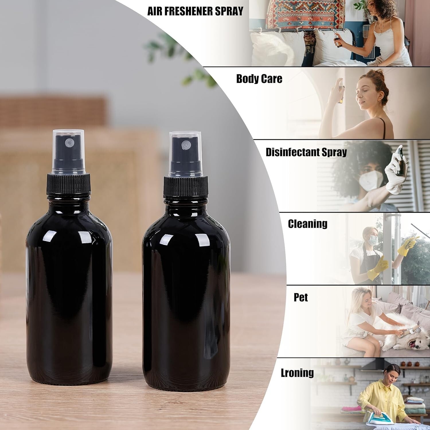 Portable 2 oz Reusable Glass Spray Bottles - Perfect for Travel & Skin Care