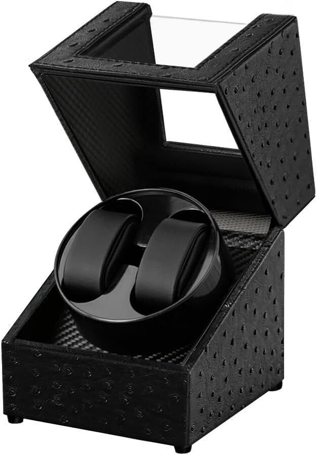 Silent Dual Watch Winder with Adjustable Soft Pillows for Automatic Timepieces