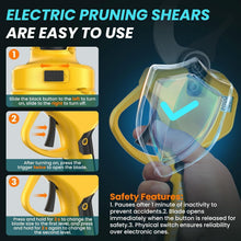 Load image into Gallery viewer, Modern Cordless Pruning Shears with 2 Lithium-Ion Batteries and Safety Features