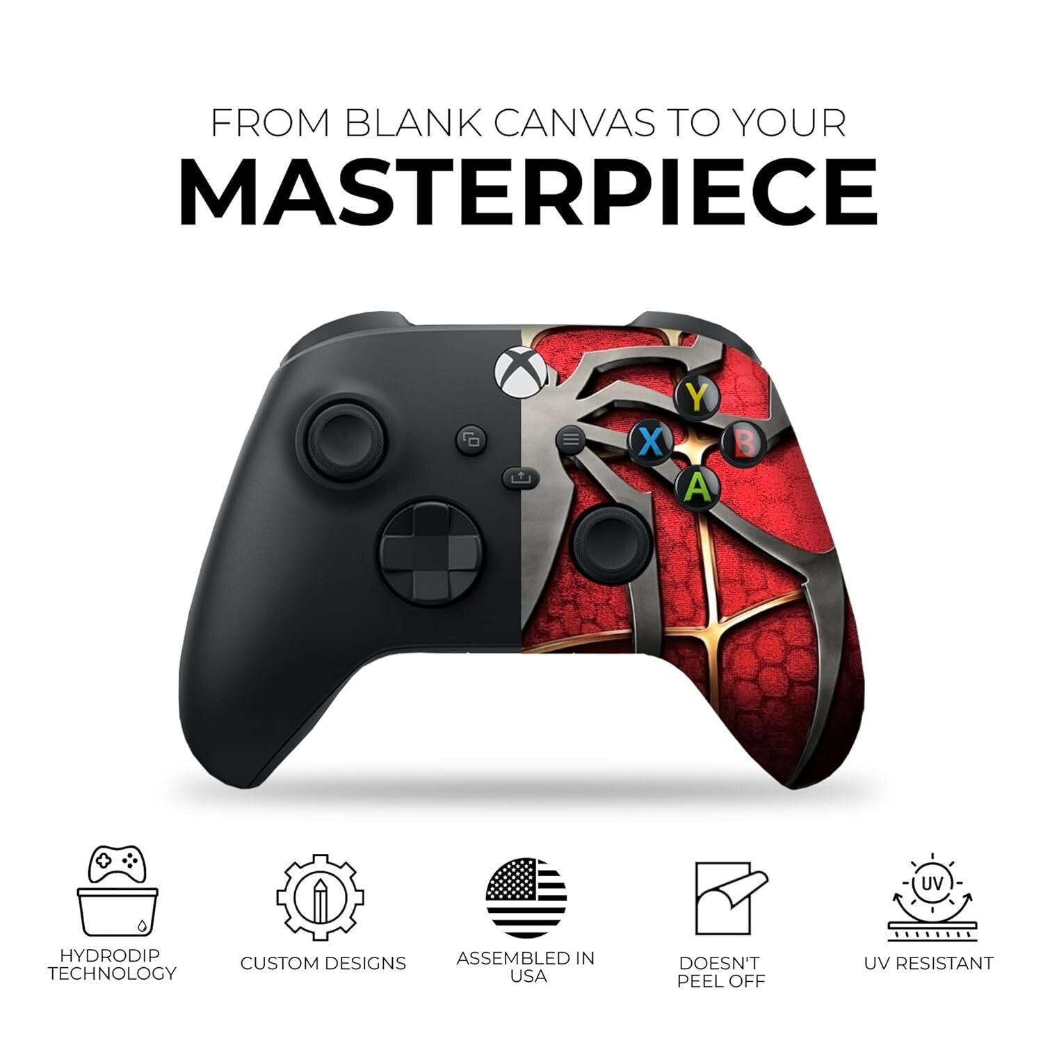 Personalized Spider-Man Red Wireless Xbox Series X Controller - Hydro-Dip Art