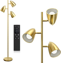 Load image into Gallery viewer, Stylish Gold Standing Floor Lamp with Remote Control, Perfect for Home &amp; Office