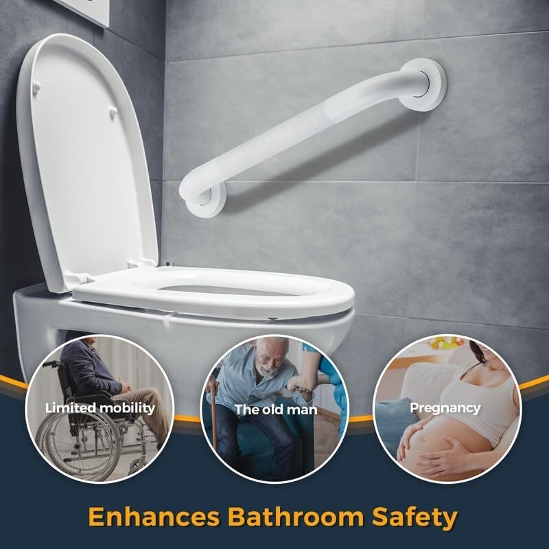 Durable 24-Inch Stainless Steel Grab Bars for Showers - Maximum 500 lbs Capacity