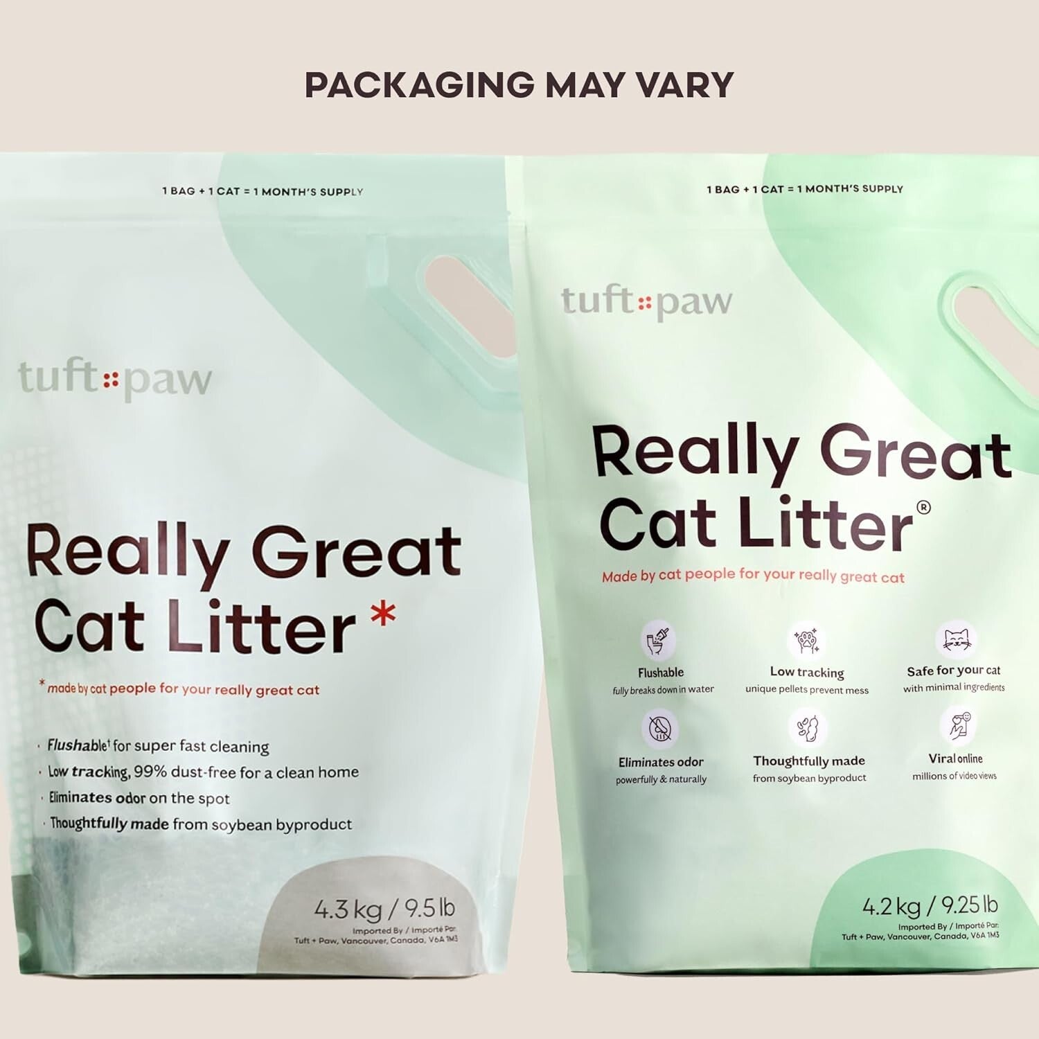 Really Great Cat Litter - 2 Bags, 9.25 lbs Each, Eco-Friendly, Dust-Free Formula