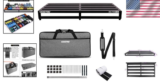 Portable 6.3lb Guitar Pedal Board with Adhesive Strips & Heavy-Duty Carry Bag