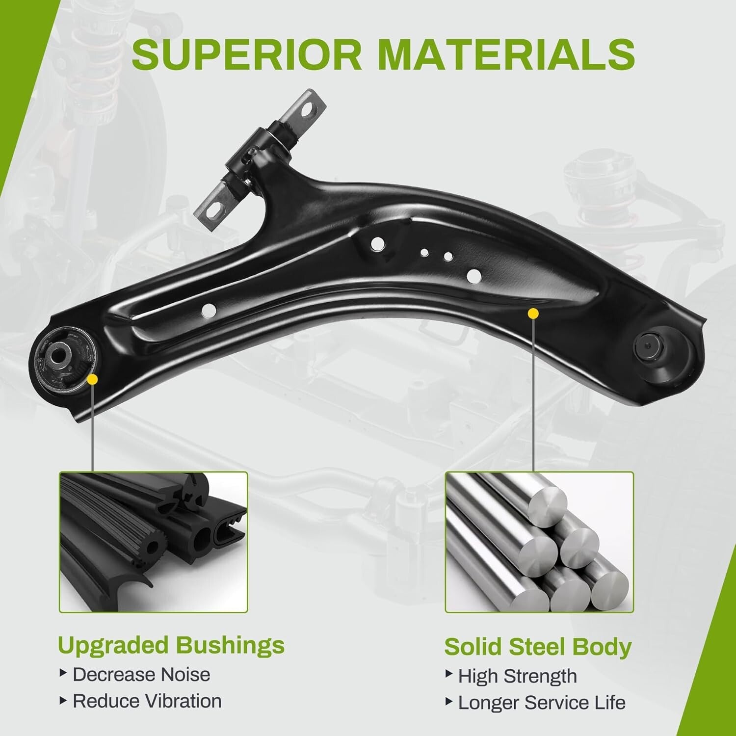 Durable Front Lower Control Arms and Ball Joints - Compatible with Nissan Rogue