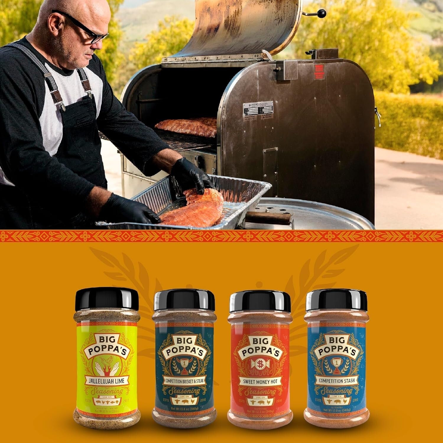 Big Poppa's Sweet Heat BBQ Seasoning 4-Pack - Perfect for All Meats & Veggies