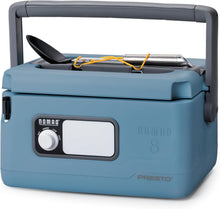 Load image into Gallery viewer, Spill-Proof 8-Quart Blue Slow Cooker with Detachable Utensil Holder for Travel