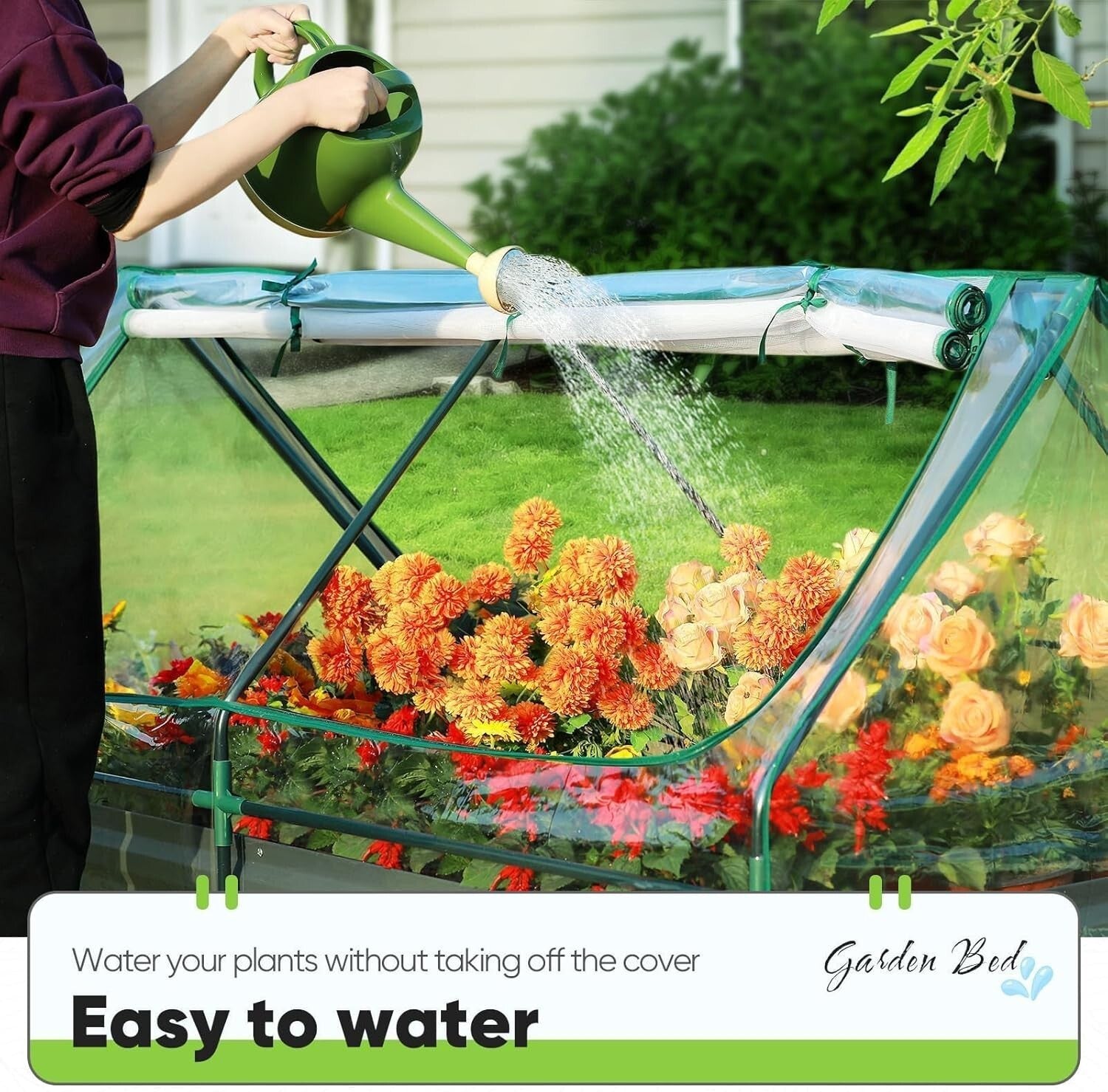 Galvanized Raised Garden Bed 6x3x2 ft with Zippered Cover - Preserve Your Plants