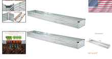 Load image into Gallery viewer, Stylish 10x2x1ft Galvanized Patio Planter - Ideal for Vegetables and Succulents