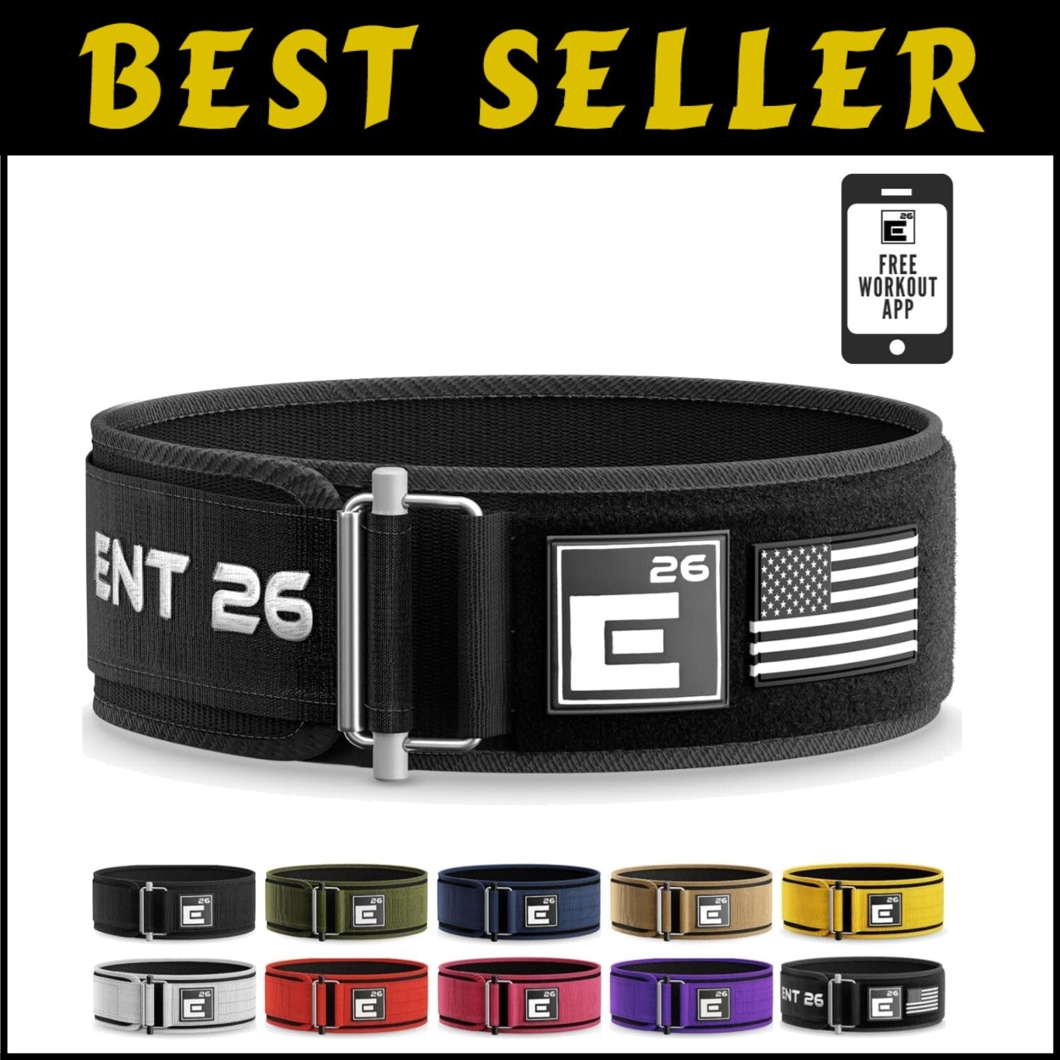 Compact 4-Inch Weightlifting Belt with Self-Locking Technology for Competitors