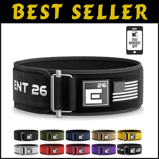 Compact 4-Inch Weightlifting Belt with Self-Locking Technology for Competitors