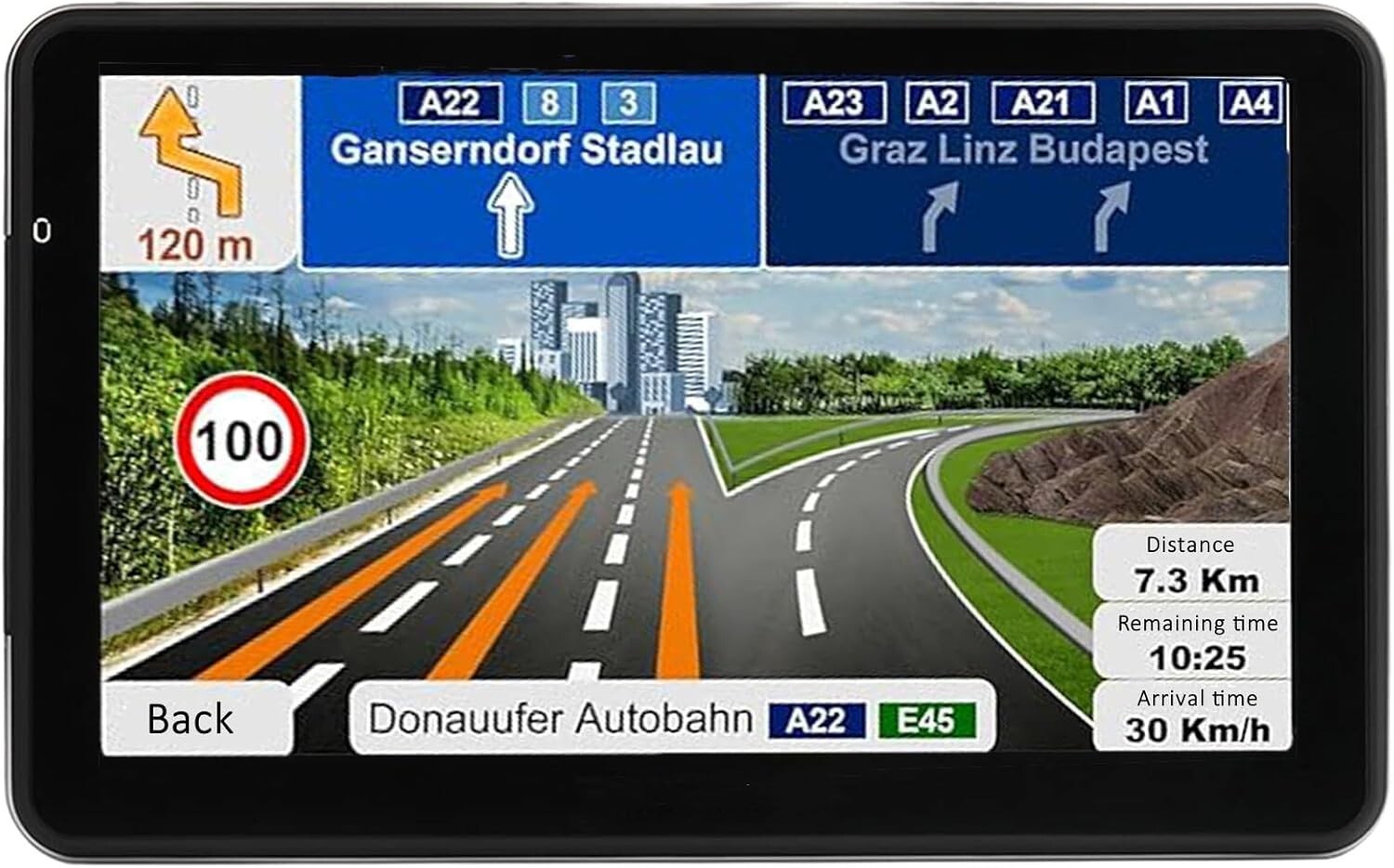 Advanced 7-Inch Car GPS with Real-Time Alerts & Lifetime North America Maps