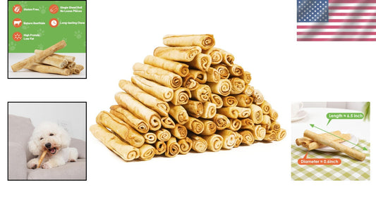 Dental Health Rawhide Rolls for Small Dogs - 60 Count Chicken Flavor Treats