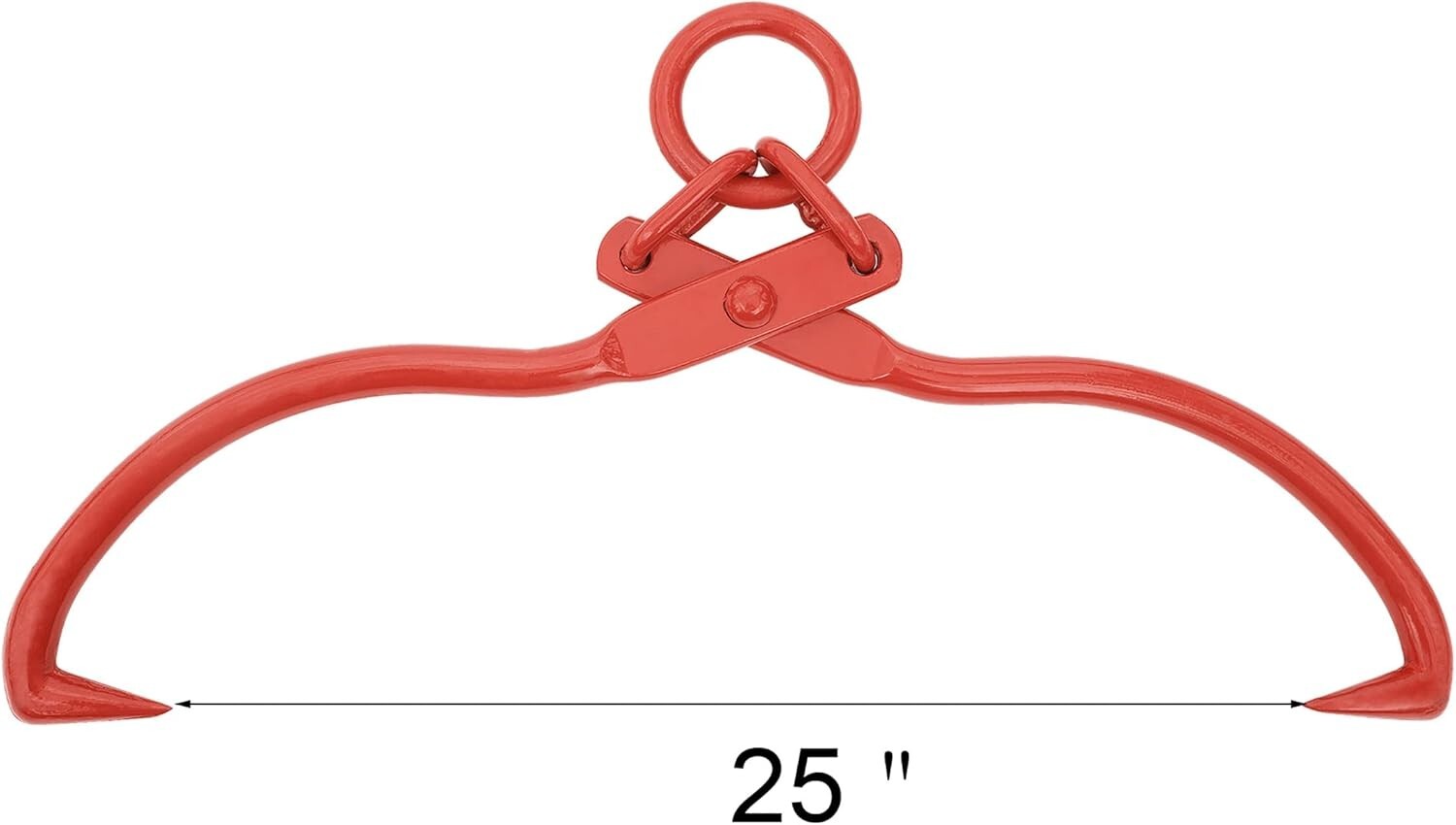 Bright Red 25-Inch Log Skidding Tongs with O-Ring - Ideal for Timber Transport