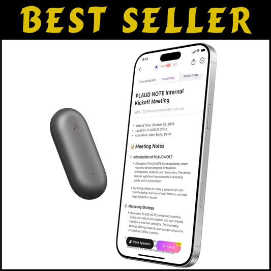 Ultra-Lightweight AI Voice Recorder - 20 Hours Recording with Cloud Encryption