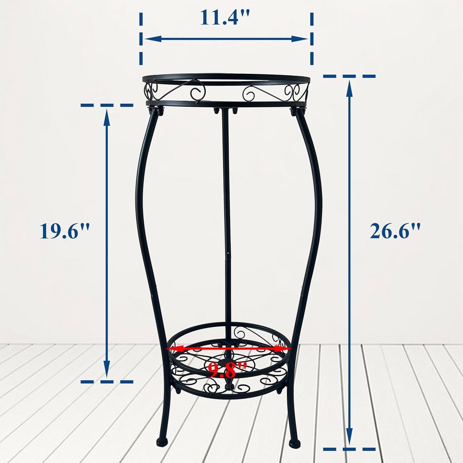 CASIMR 2-Pack 26.6'' Tall Metal Plant Stand – Rustproof & Indoor/Outdoor Use