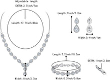 Load image into Gallery viewer, Infinity Design CZ Jewelry Set - Necklace, Bracelet &amp; Earrings for Everyday Glam