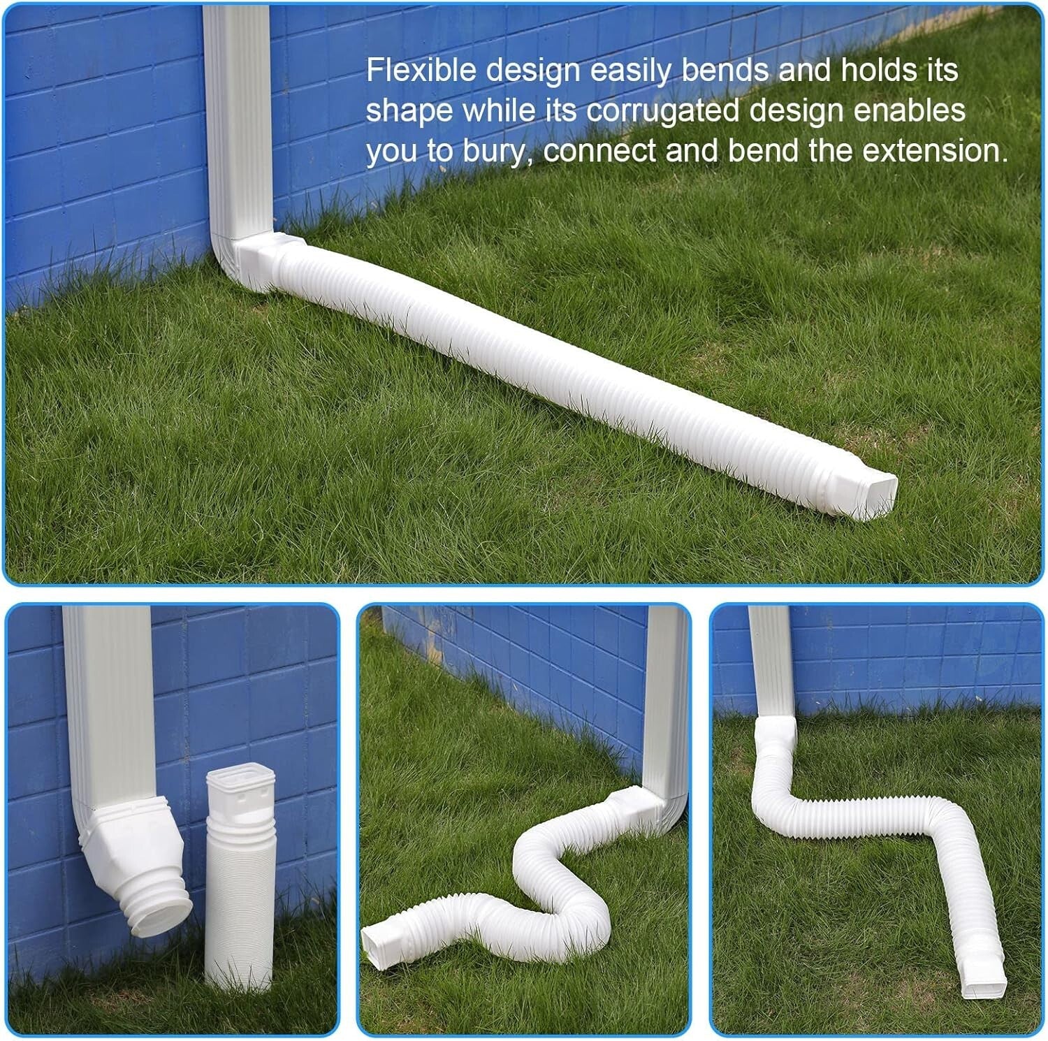 Extendable Downspout Drain Pipe - Fits Standard Downspouts, Weatherproof Design