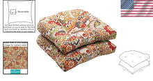 Load image into Gallery viewer, Bright Floral Tufted Seat Cushions, 19"x19", Weather &amp; Fade Resistant - Set of 2