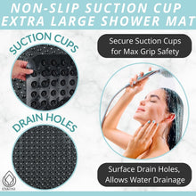 Load image into Gallery viewer, Premium 47x32 Non-Slip Bath Mat with Secure Suction Grip &amp; Drainage Holes