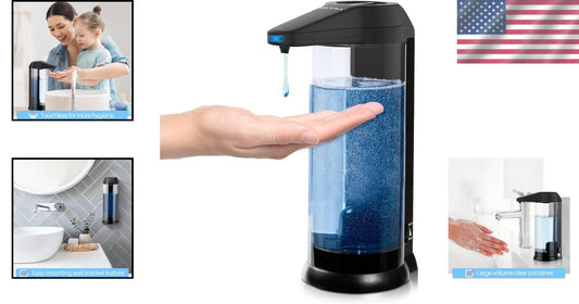 Touchless 17oz Automatic Soap Dispenser – Adjustable Volume Control in Black