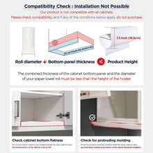 Load image into Gallery viewer, Minimalistic Paper Towel Holder - Under Cabinet Mount, Ideal for Small Spaces