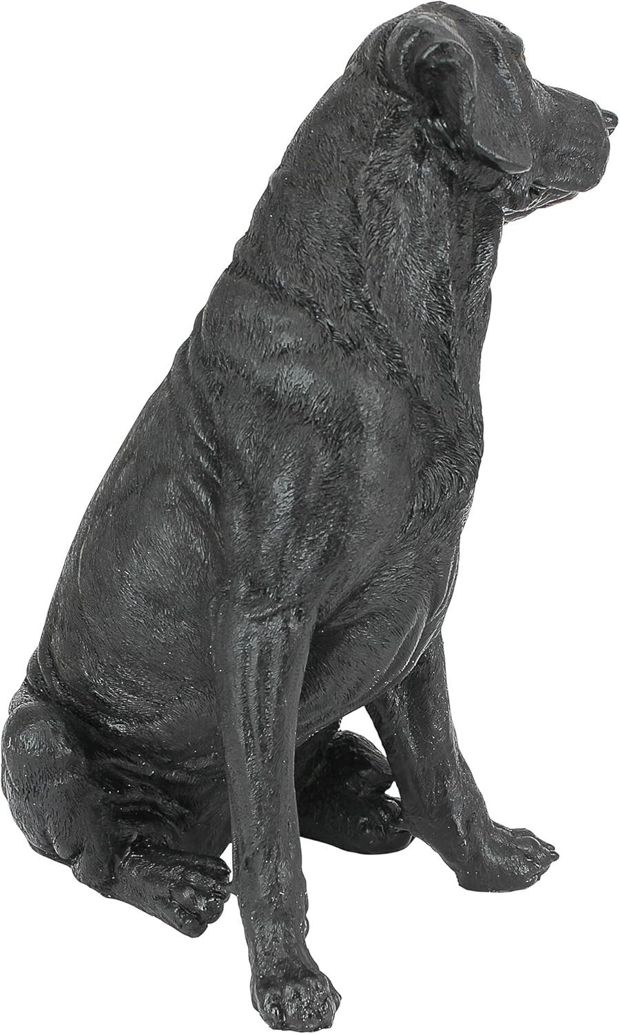 Hand-Cast Black Labrador Dog Sculpture: Memorial Figurine for Garden Lovers
