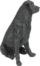 Load image into Gallery viewer, Hand-Cast Black Labrador Dog Sculpture: Memorial Figurine for Garden Lovers